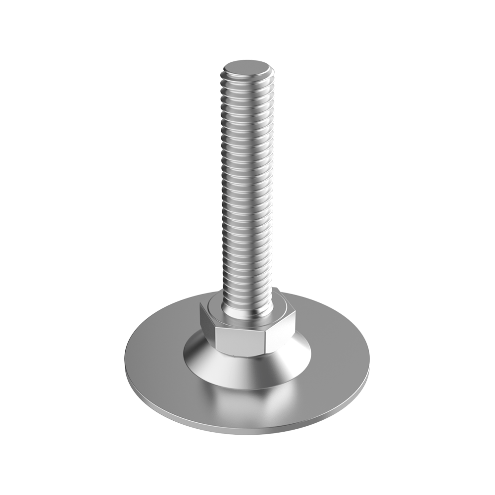 Die Stellfüße LHVB werden aus <b>(ZCS)</b> verzinktem Stahl gefertigt und verfügen über eine <b>schwenkbare</b> DIN 558-4.6-A2F Schraube mit Sechskantbasis und einem Neigungswinkel von <b>10º bis 13º</b>, je nach Ausführung. Eine sichere Verbindung wird durch eine Torx T20 Schraube (max. Drehmoment 3,4 Nm) gewährleistet, die die Basis mit der Schraube verbindet.<br>
Die Basis ist je nach Modell in zwei Varianten erhältlich: ohne Bohrungen oder mit zwei Bohrungen zur <b>festen Verschraubung am Boden</b> <i>(Modelle mit Endung H)</i>.<br><br>
Diese Füße halten einer Belastung von ca. <b>6380 N</b> stand, wobei stets ein Sicherheitsabstand empfohlen wird. Die Justierung der Nivellierer muss im unbelasteten Zustand erfolgen. Wir empfehlen keinen Einsatz als Gleiter, sondern nur für statische Anwendungen.<br><br>
Zum Schutz empfindlicher Oberflächen vor Kratzern oder Stößen empfehlen wir die Schutzkappe <b><a href='https://www.iscsl.es/pie-nivelador-de-acero-zincado-con-inclinacion/lkb/#'>LKB</a></b> aus <b>(LDPE)</b> Polyethylen mit niedriger Dichte.<br><br>
Sonderausführungen auf Anfrage verfügbar:<br><br>
<i>* Weitere Längen und Gewindegrößen</i>.<br>
<i>* Basis aus <b>(SS)</b> Edelstahl</i>.<br>
<i>* <b>Innensechskant</b> für Inbusschlüssel am oberen Ende des Gewindes</i>.